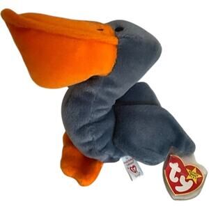 Vintage 1996 TY Beanie Baby Pelican Scoop with Tag and Tag Protector 6" Retired